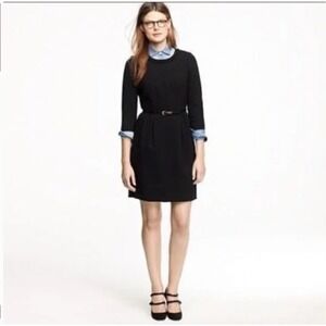 J. Crew‎ Factory Anytime Wool Black Dress Preppy Size 6